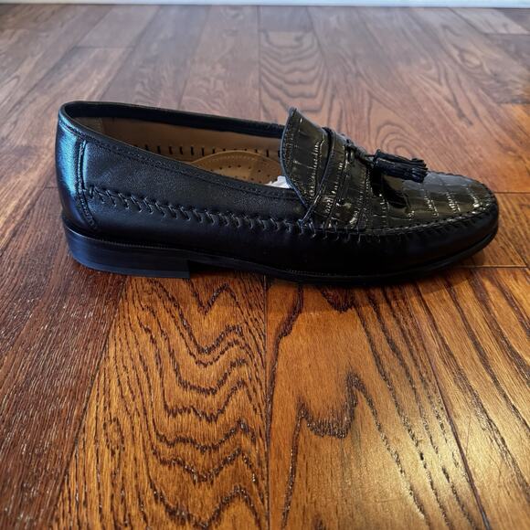 NEW Florsheim Pisa Leather Crocodile Print Moc Toe Tassel Loafer Men's 10 EEE 3E - Picture 10 of 16